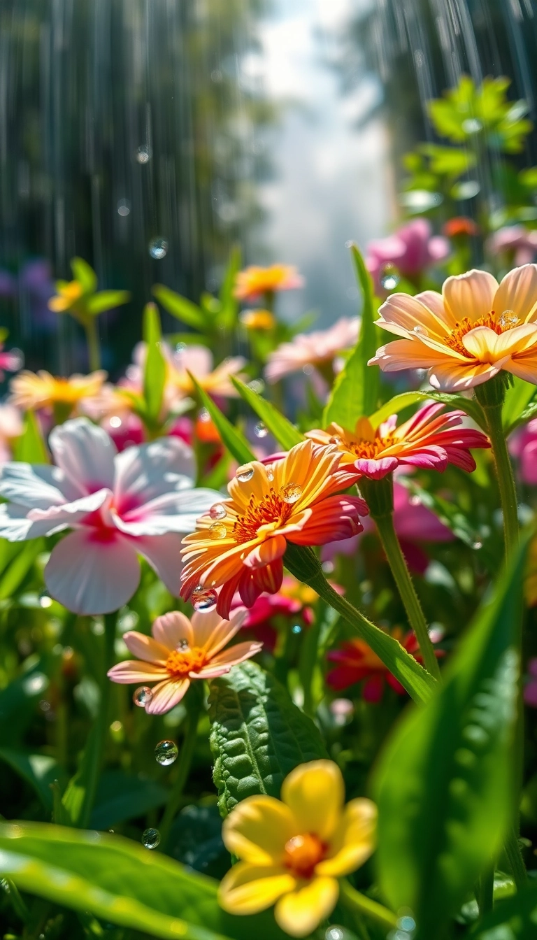 Best Spring Rain Garden Phone Aesthetic Background